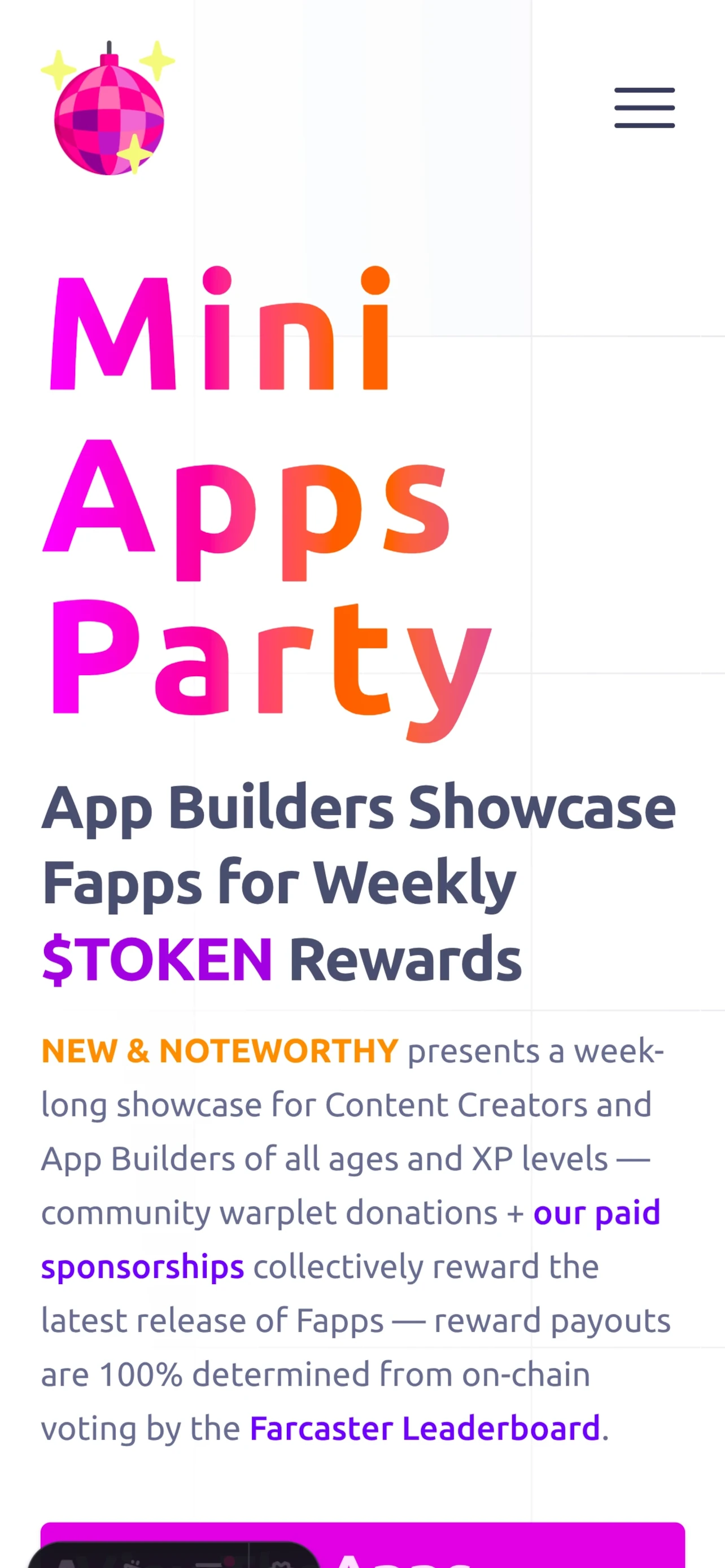 Mini Apps Party - Farcaster Mini Apps screenshot